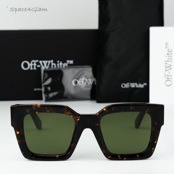 Off-White Women Sunglasses Brown Havana Green Square OERI13I JACKSON 6055 NEW main image 7